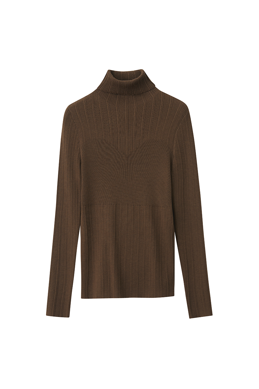 Textured Spliced High Neck Sweater|AMII-AMII.com