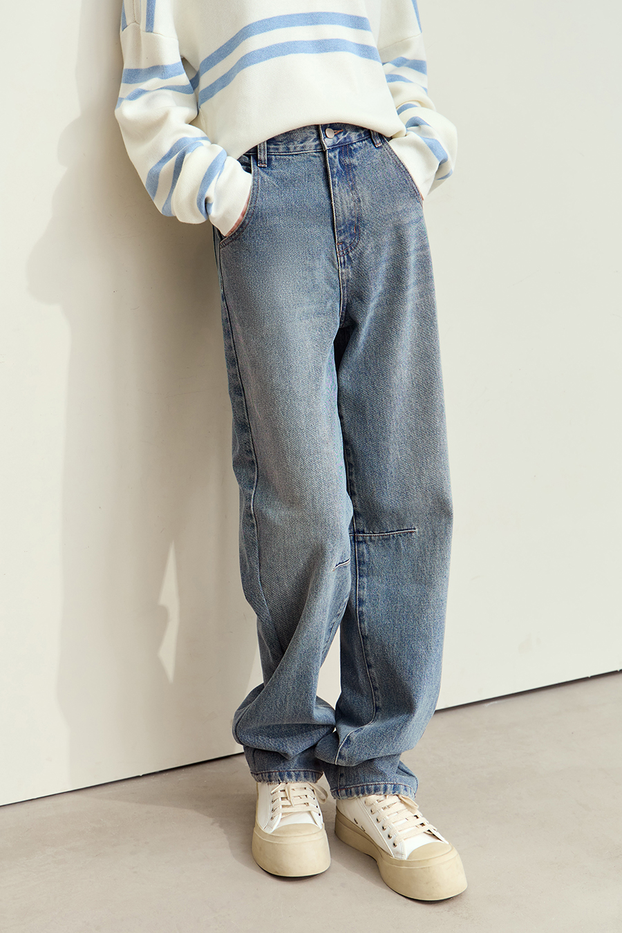 Cotton Loose Denim Pants|AMII-AMII.com