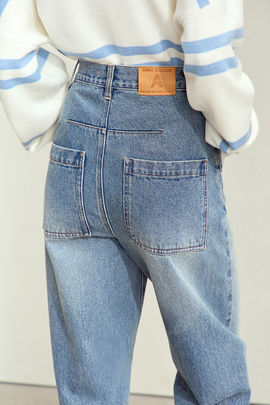 Cotton Loose Denim Pants|AMII-AMII.com