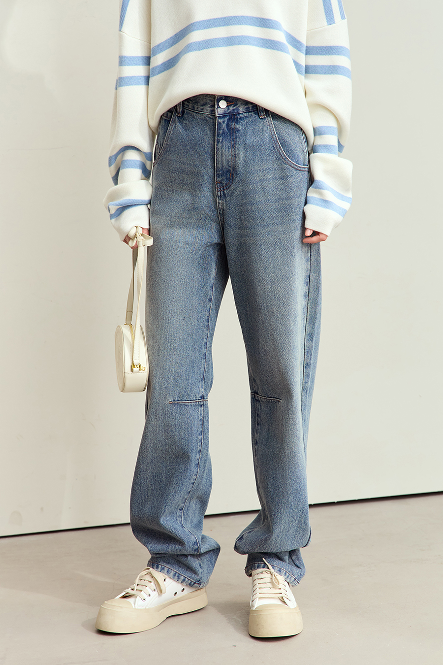 Cotton Loose Denim Pants|AMII-AMII.com