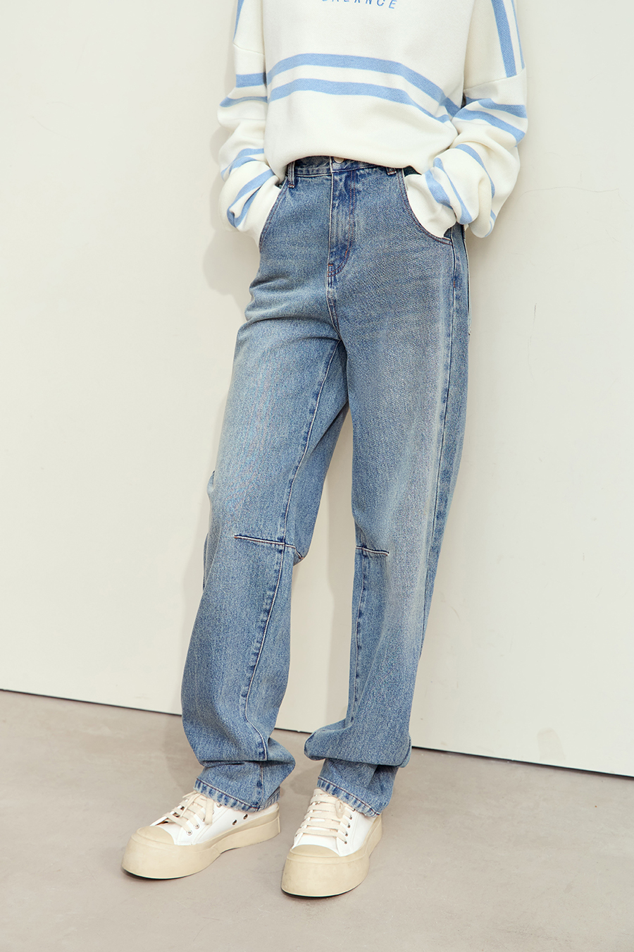 Cotton Loose Denim Pants|AMII-AMII.com
