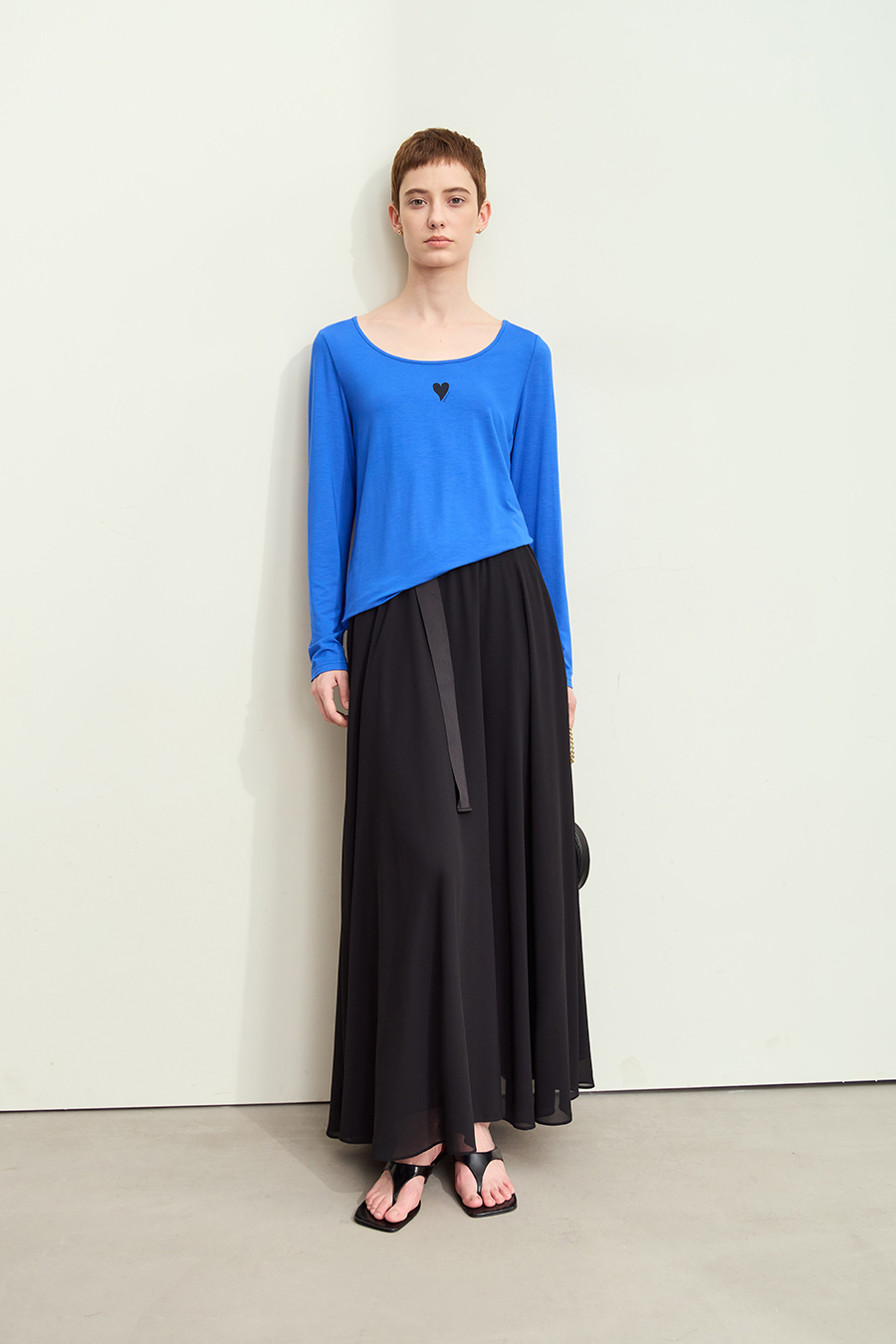 Crew Neck Heart Print T-shirt