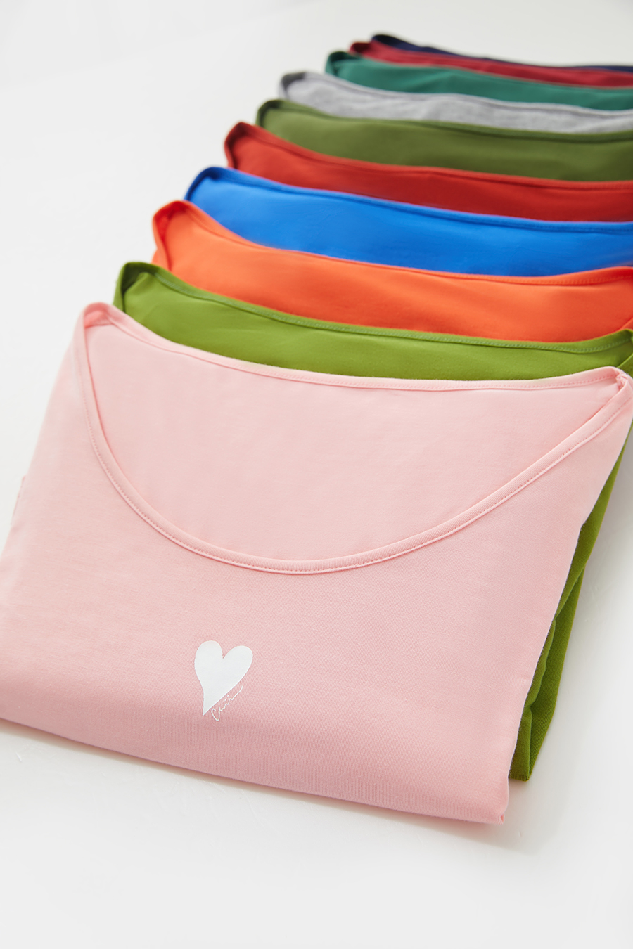 Crew Neck Heart Print T-shirt