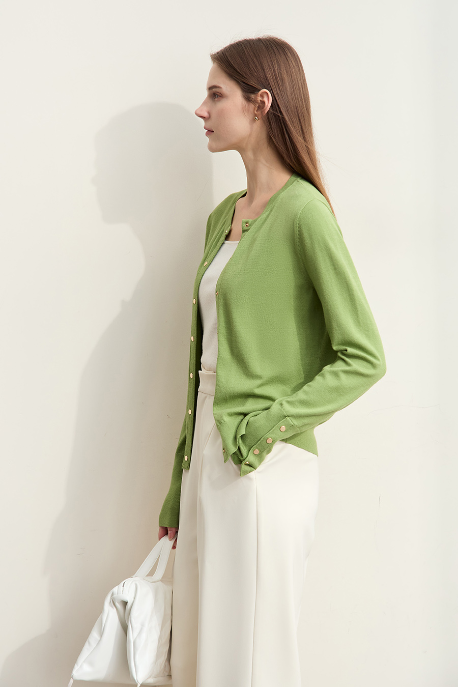 Metal Button Knitted Cardigan|AMII-AMII.com