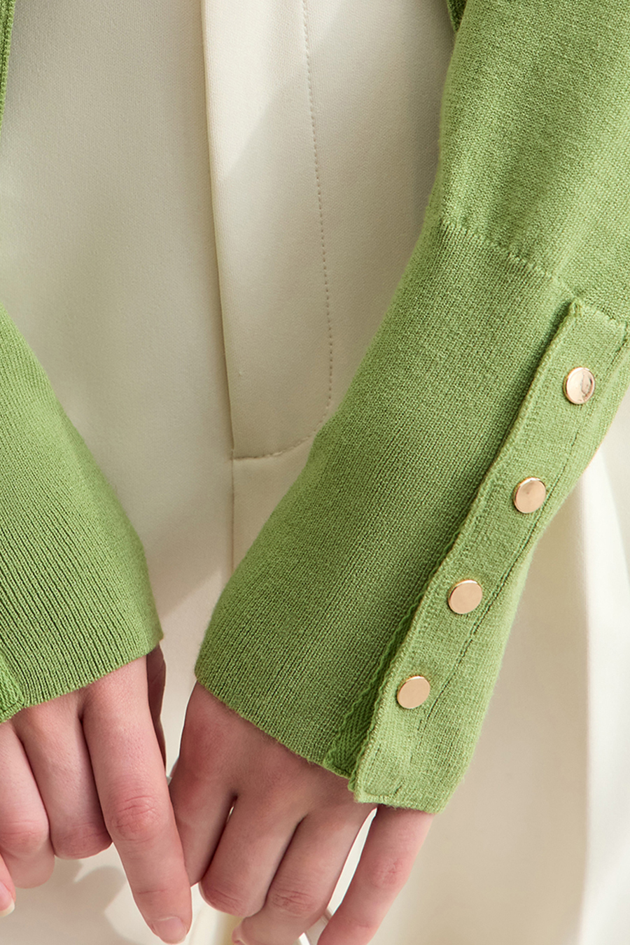 Metal Button Knitted Cardigan|AMII-AMII.com