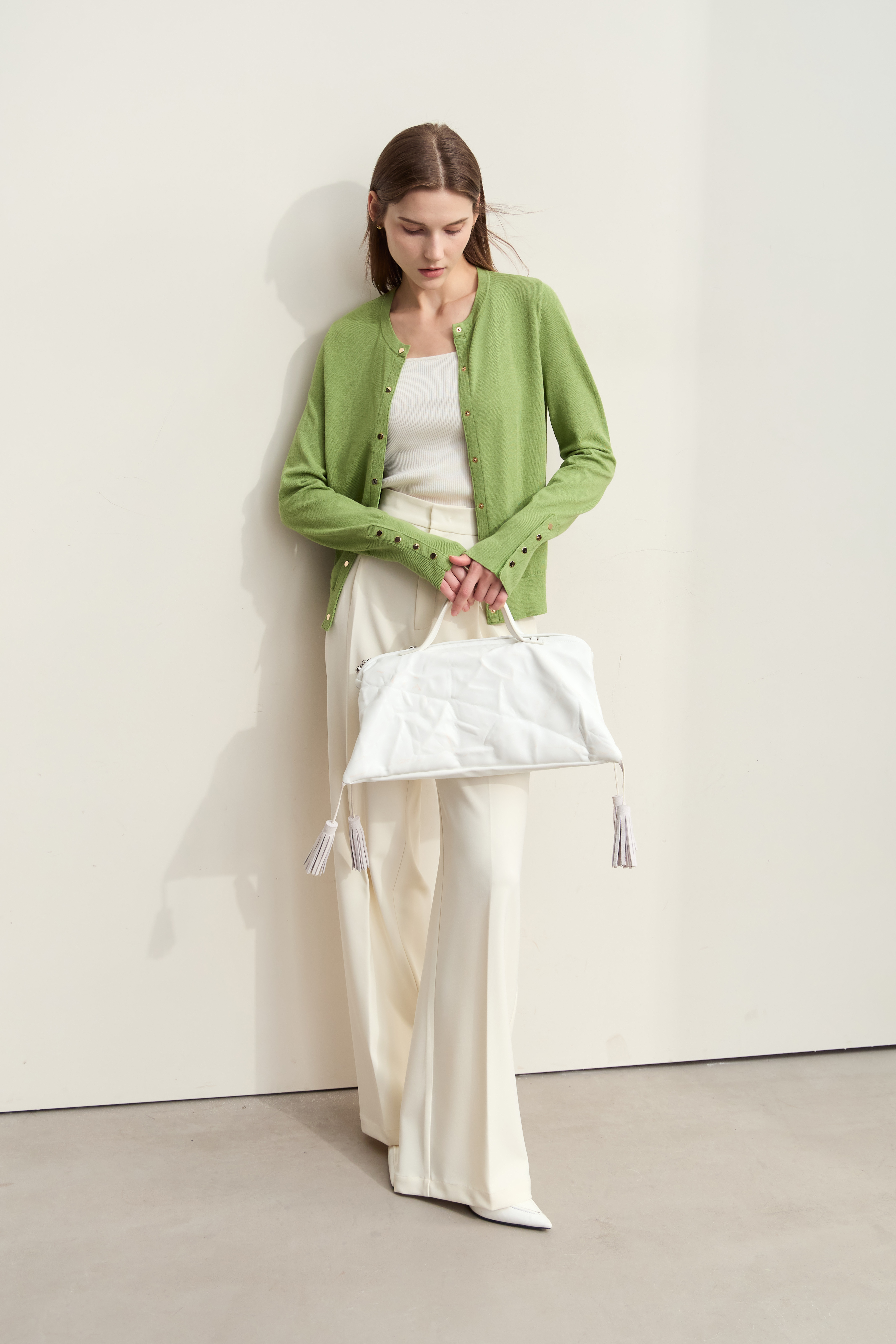 Metal Button Knitted Cardigan|AMII-AMII.com