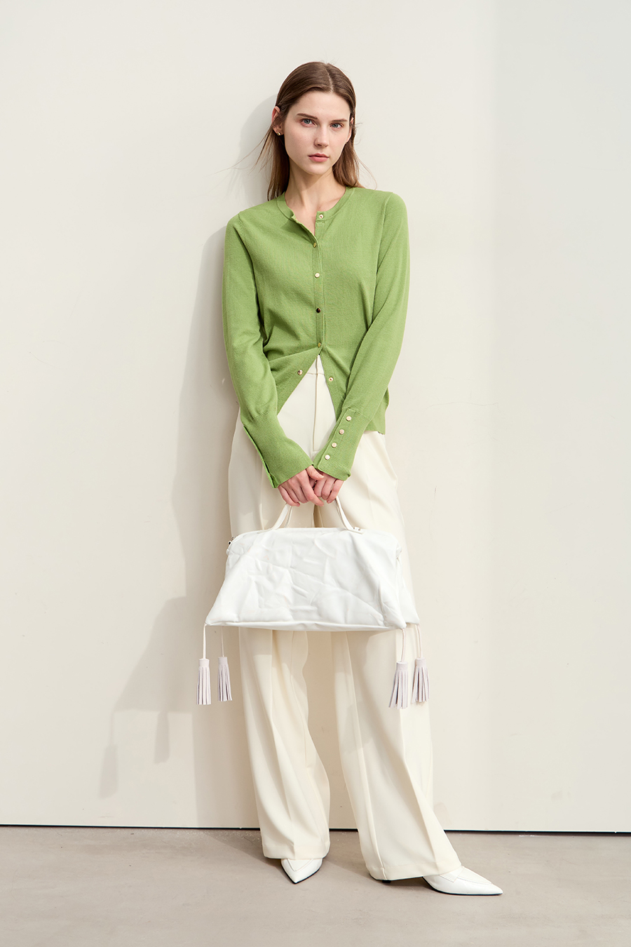 Metal Button Knitted Cardigan|AMII-AMII.com