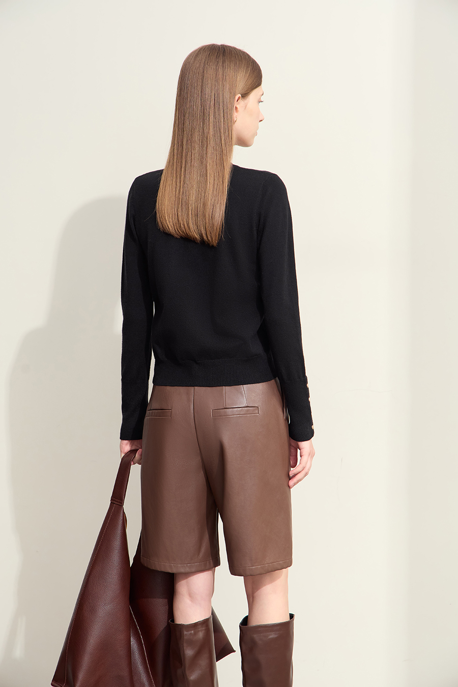 Metal Button Knitted Cardigan|AMII-AMII.com