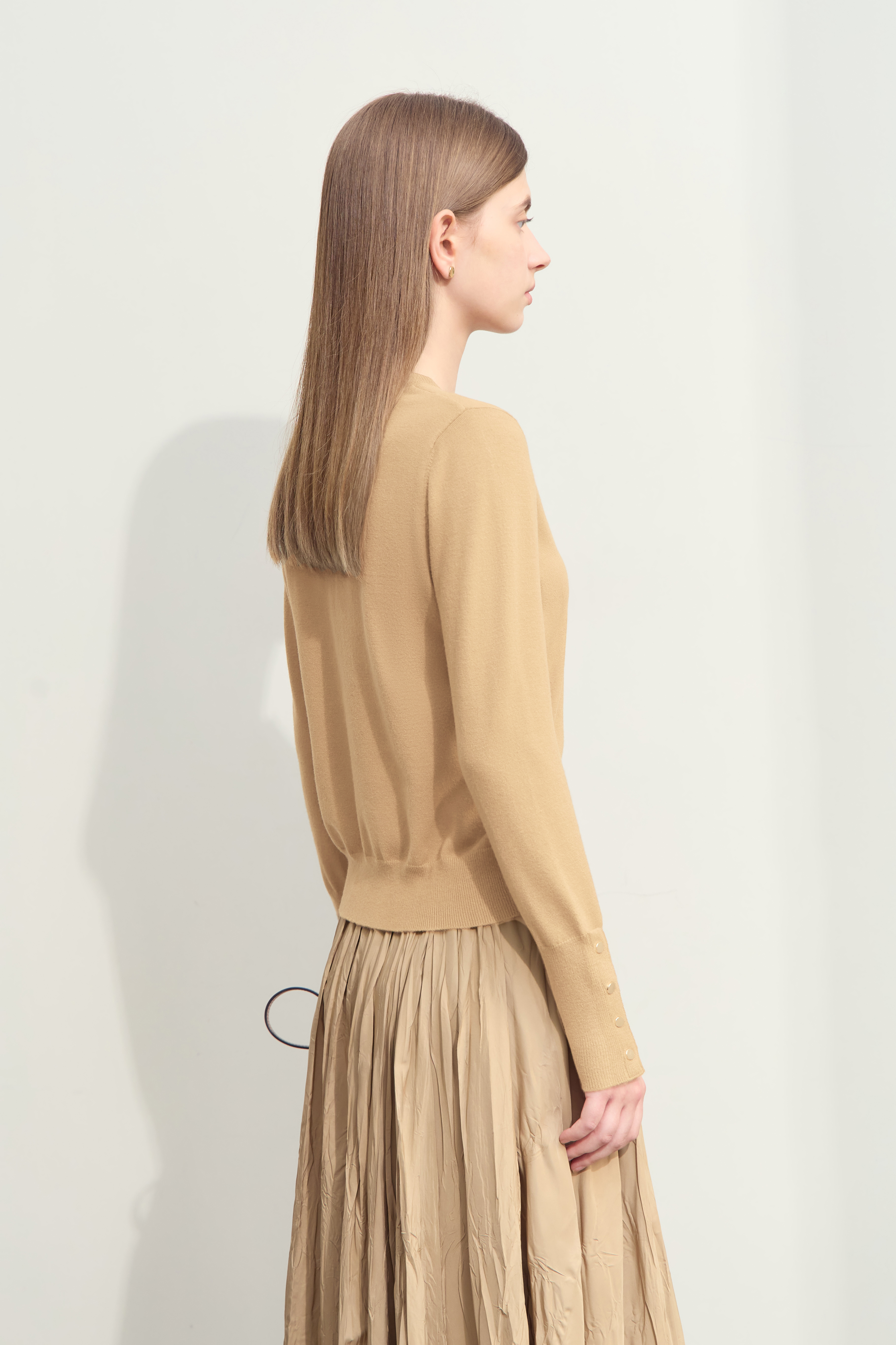 Metal Button Knitted Cardigan|AMII-AMII.com