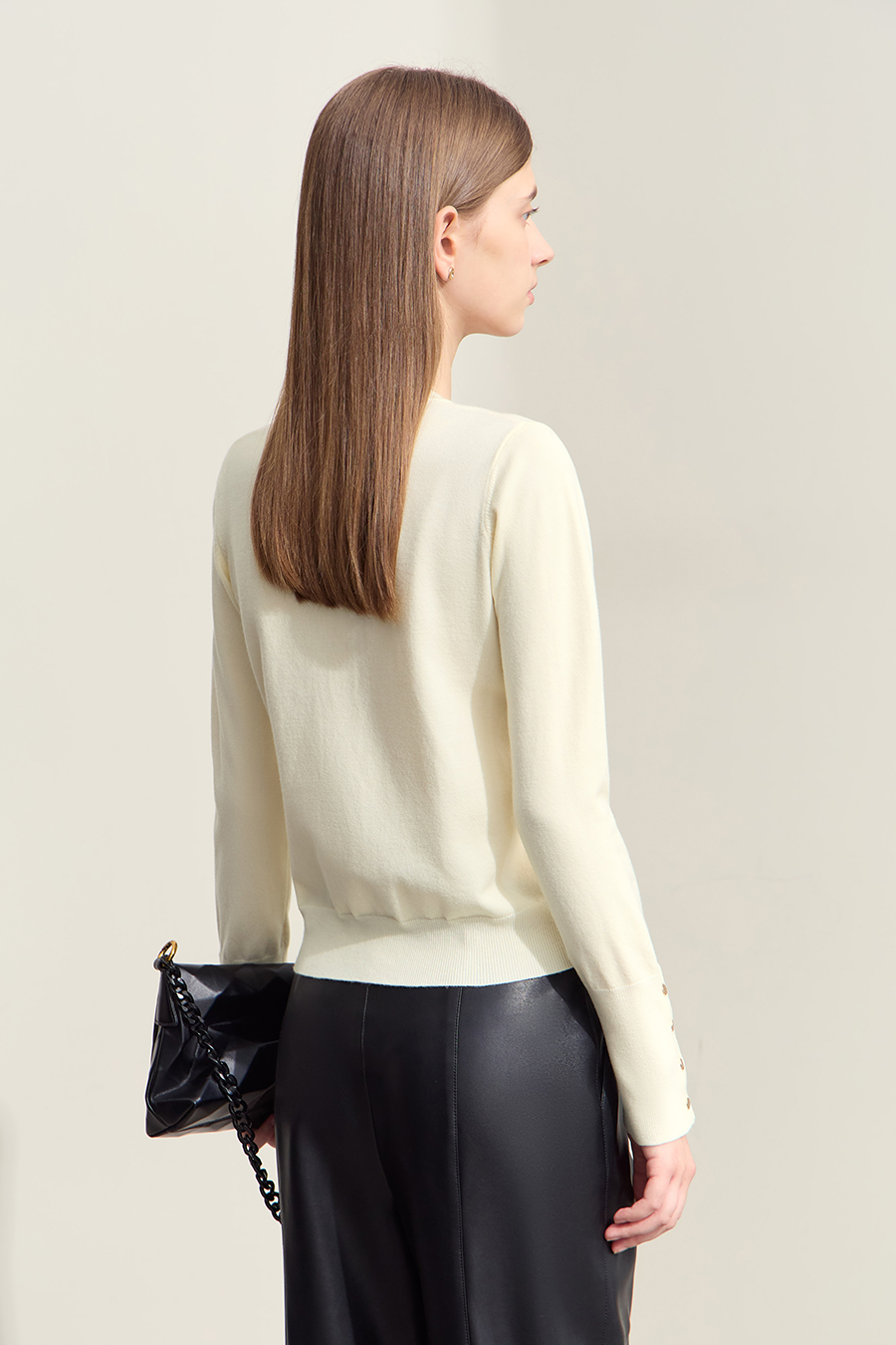 Metal Button Knitted Cardigan|AMII-AMII.com