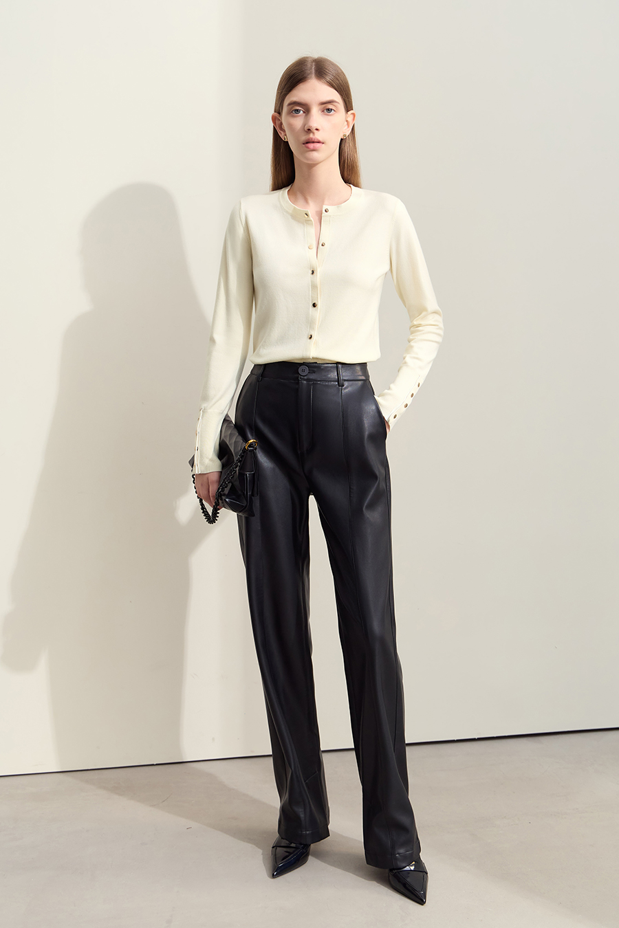 Metal Button Knitted Cardigan|AMII-AMII.com