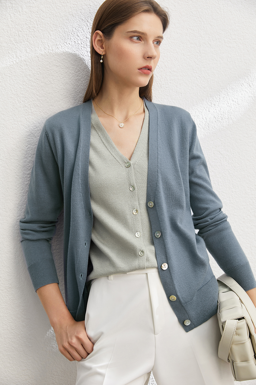 Fake Two - piece Knitted Cardigan|AMII-AMII.com