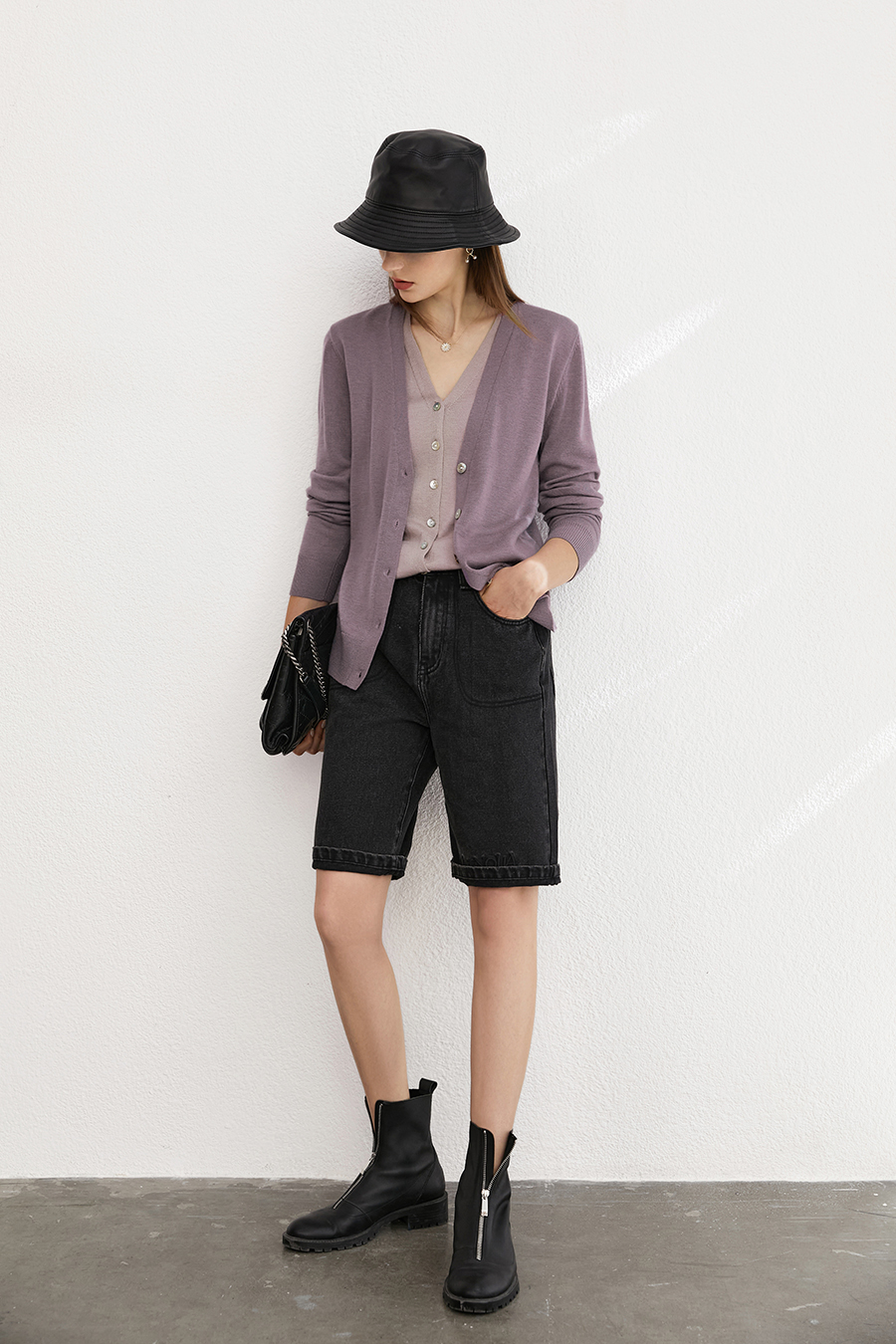 Fake Two - piece Knitted Cardigan|AMII-AMII.com