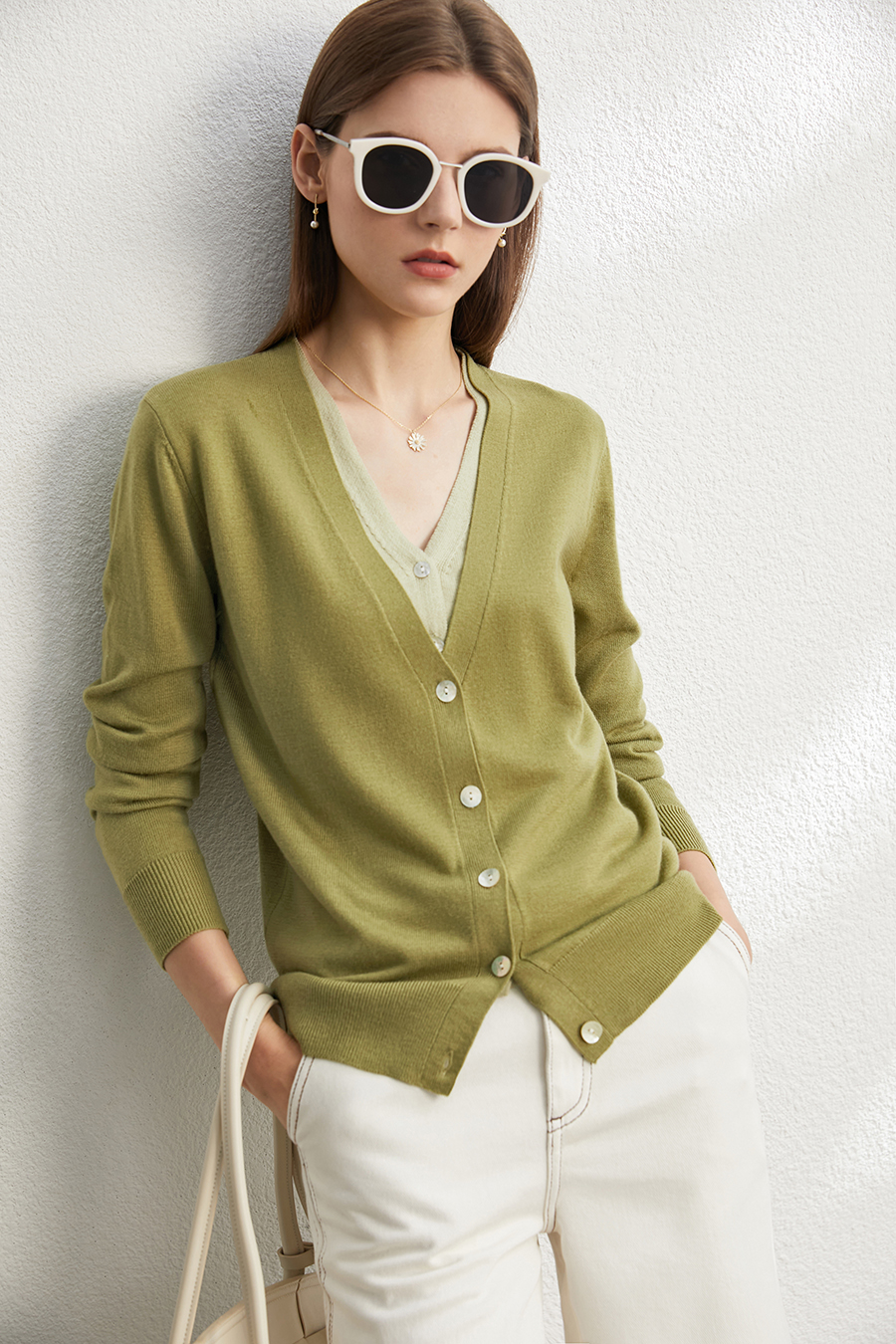 Fake Two - piece Knitted Cardigan|AMII-AMII.com