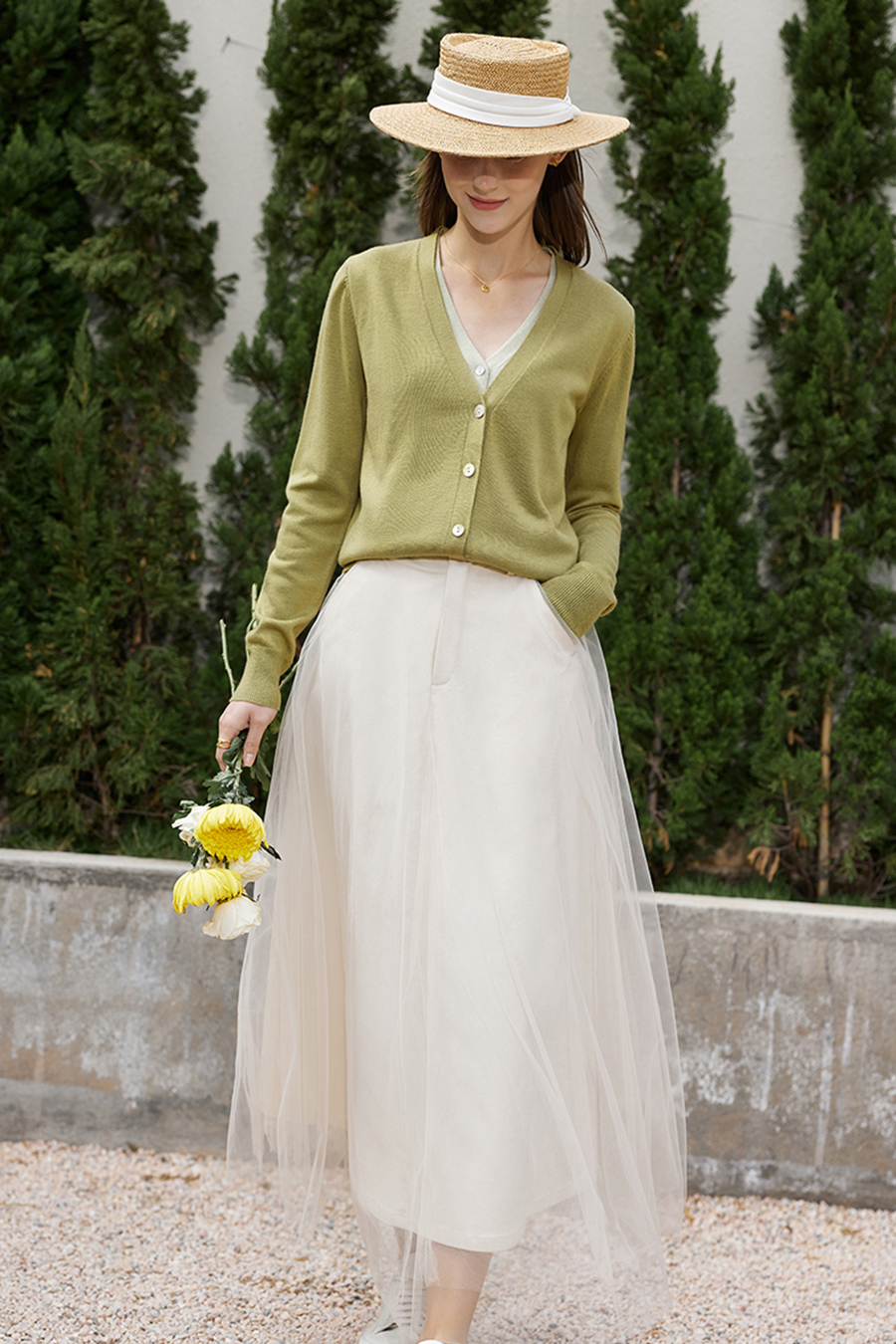 Fake Two - piece Knitted Cardigan|AMII-AMII.com