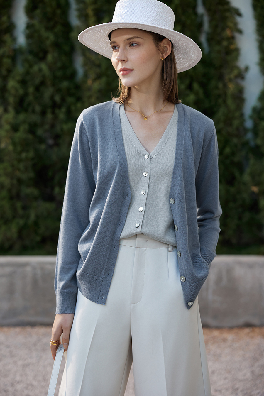 Fake Two - piece Knitted Cardigan|AMII-AMII.com