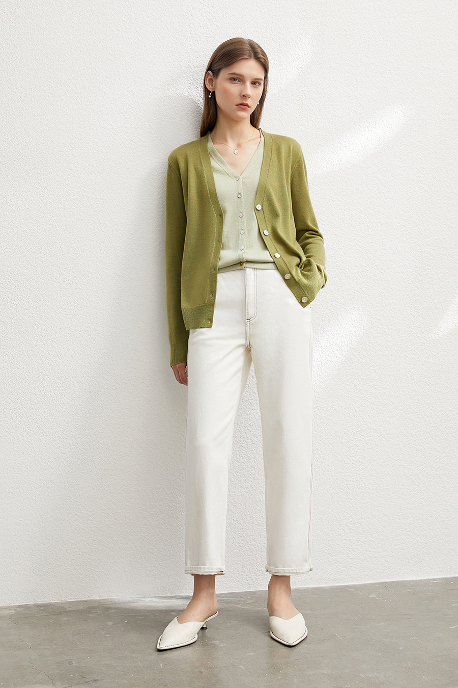 Fake Two - piece Knitted Cardigan|AMII-AMII.com