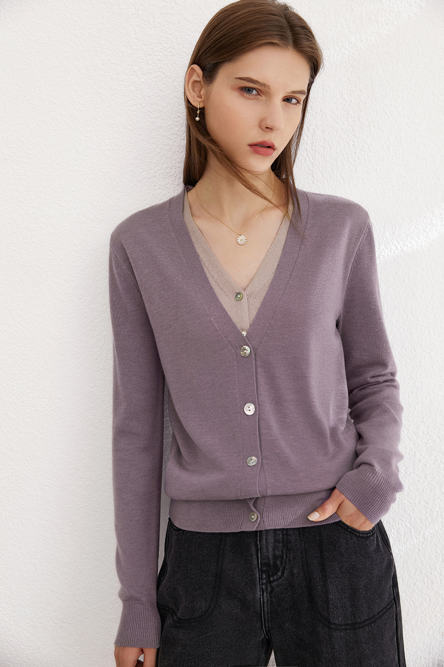 Fake Two - piece Knitted Cardigan|AMII-AMII.com