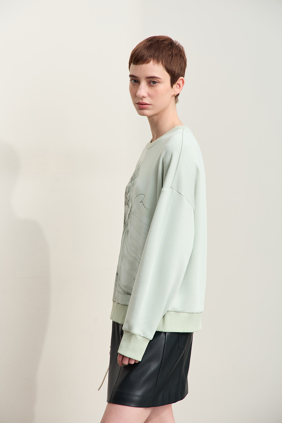 Art Printed & Embroidered Sweatshirt