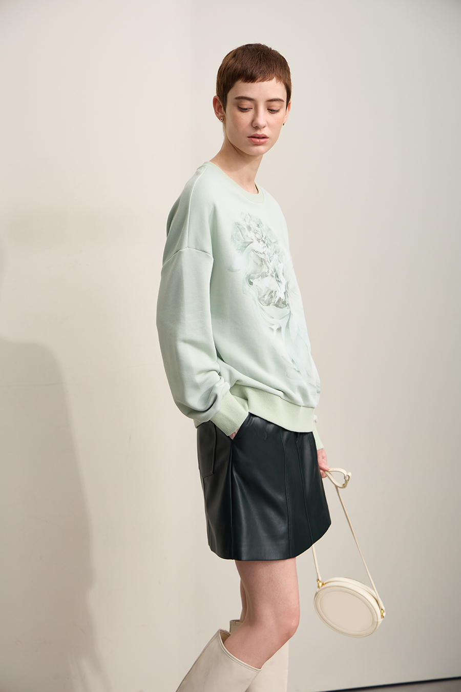 Art Printed & Embroidered Sweatshirt