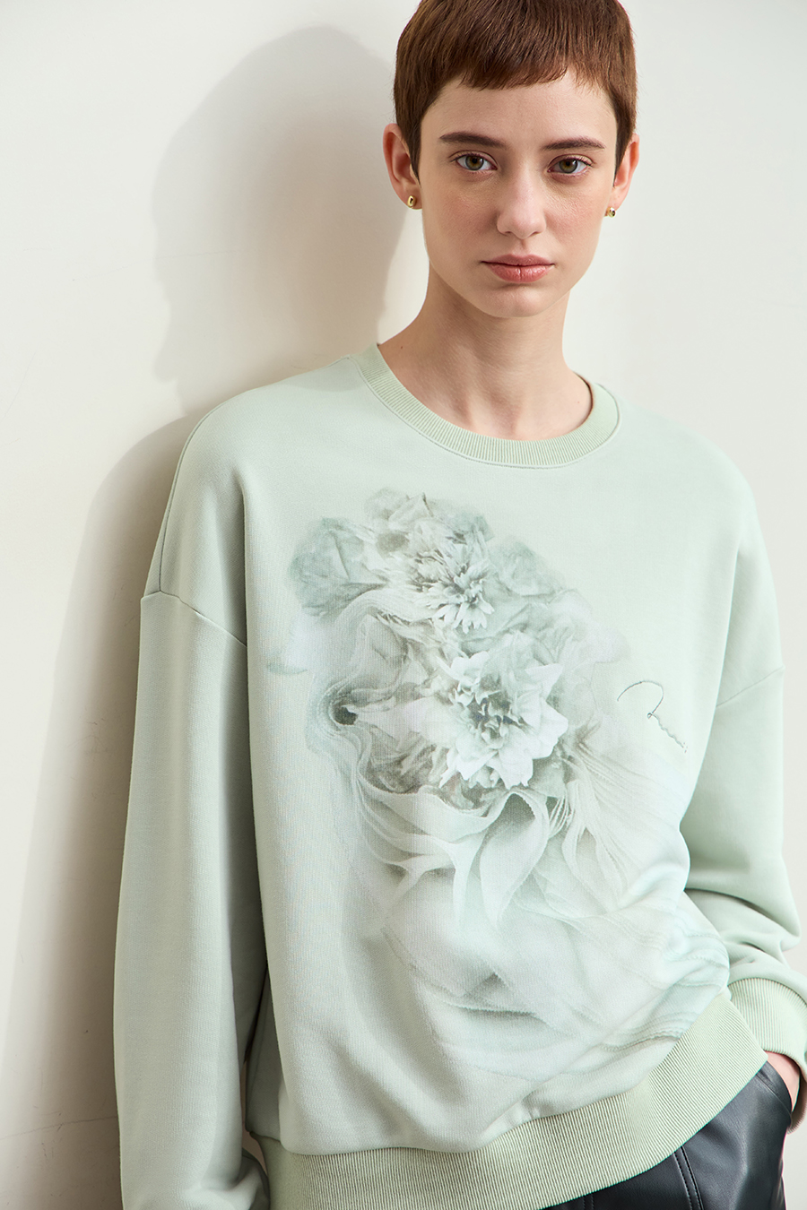 Art Printed & Embroidered Sweatshirt