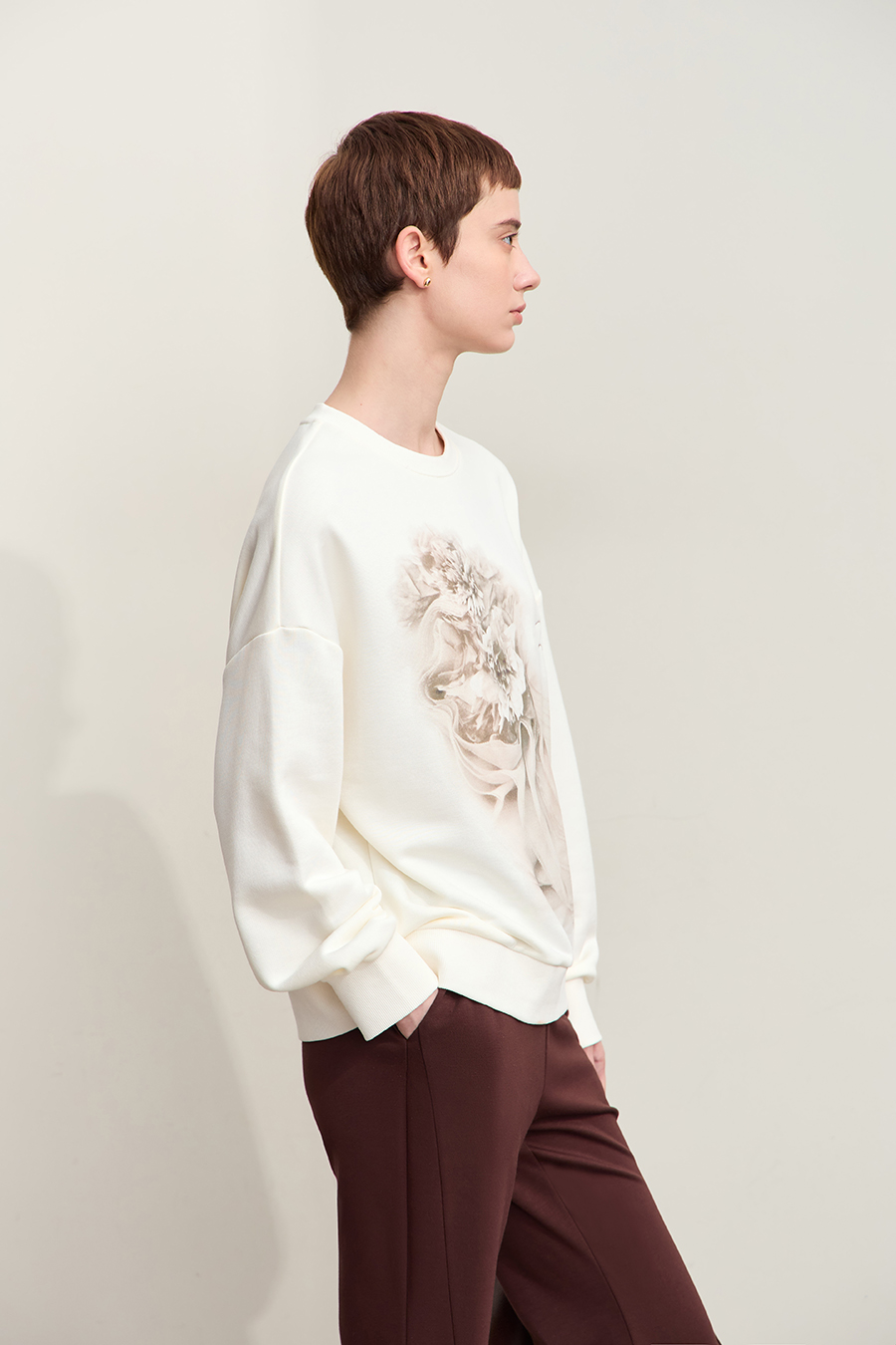 Art Printed & Embroidered Sweatshirt