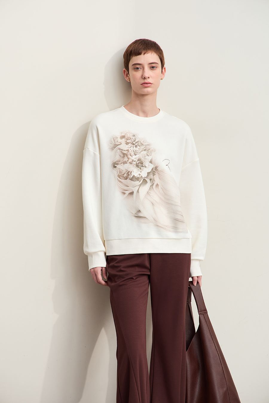 Art Printed & Embroidered Sweatshirt