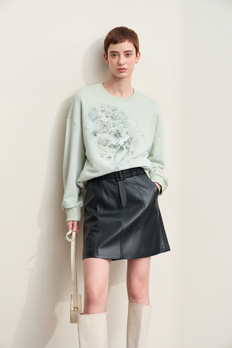 Art Printed & Embroidered Sweatshirt