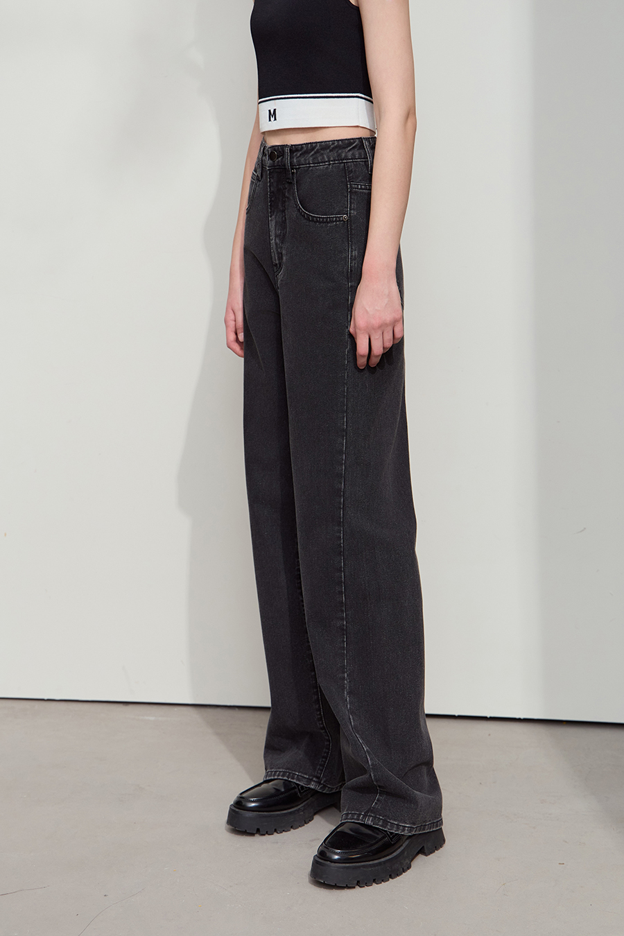 Distressed Washed Denim Long Pants|AMII-AMII.com