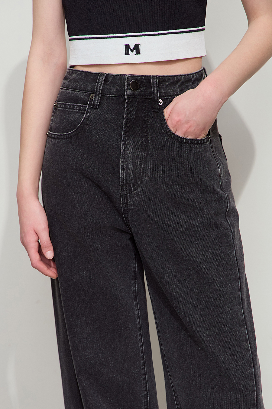 Distressed Washed Denim Long Pants|AMII-AMII.com