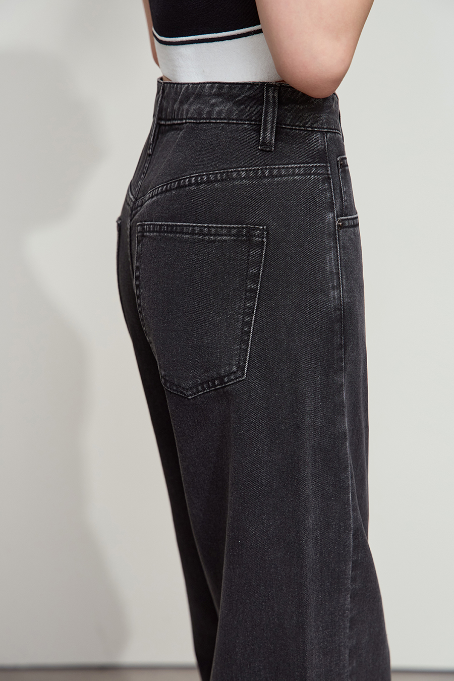 Distressed Washed Denim Long Pants|AMII-AMII.com