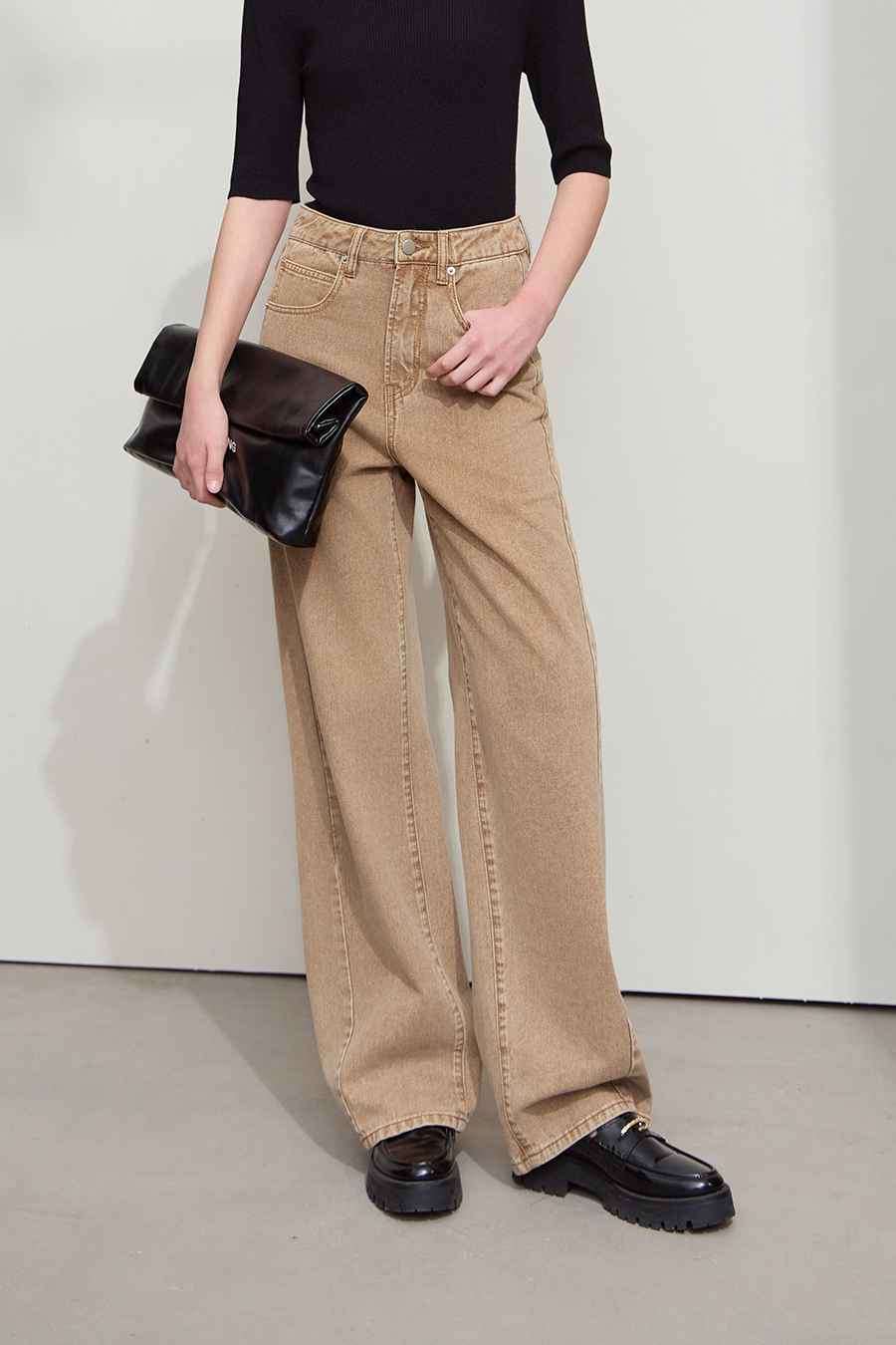 Distressed Washed Denim Long Pants|AMII-AMII.com