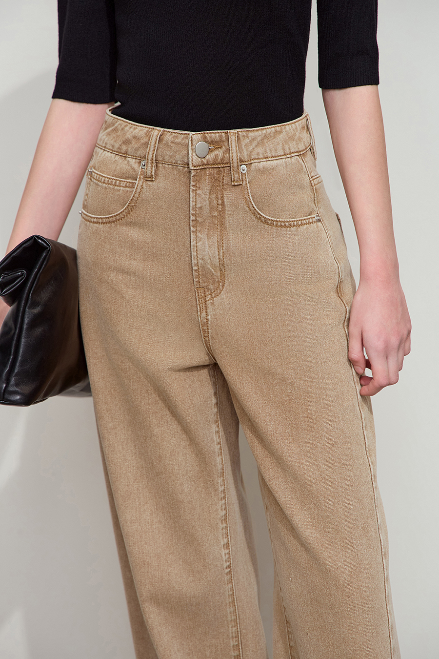 Distressed Washed Denim Long Pants|AMII-AMII.com