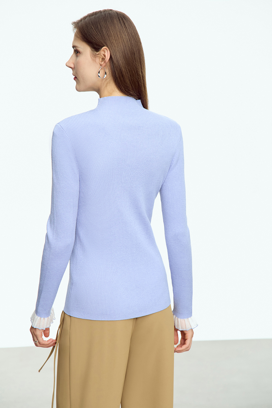 Organza Trimmed Sweater|AMII-AMII.com