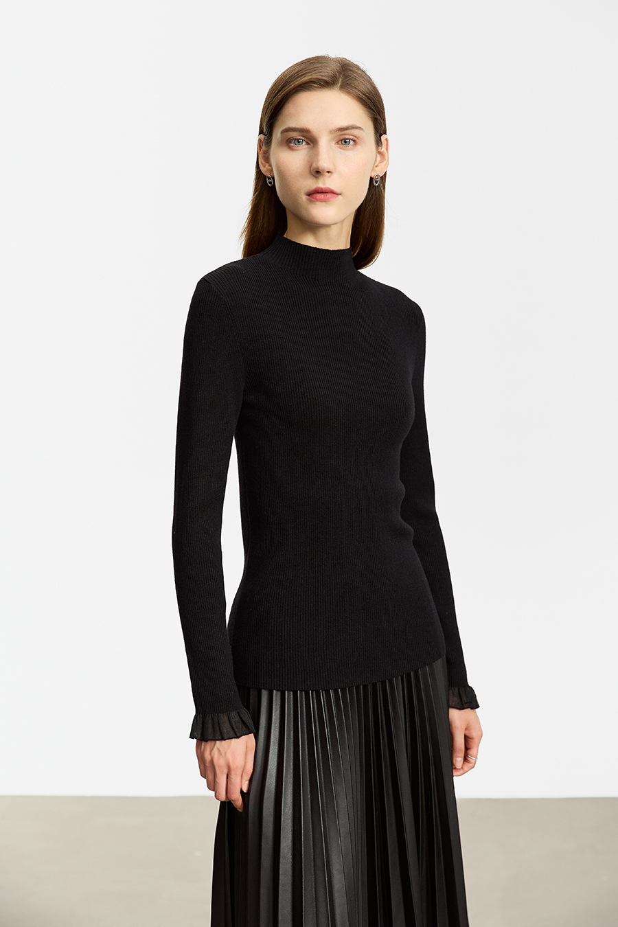 Organza Trimmed Sweater|AMII-AMII.com
