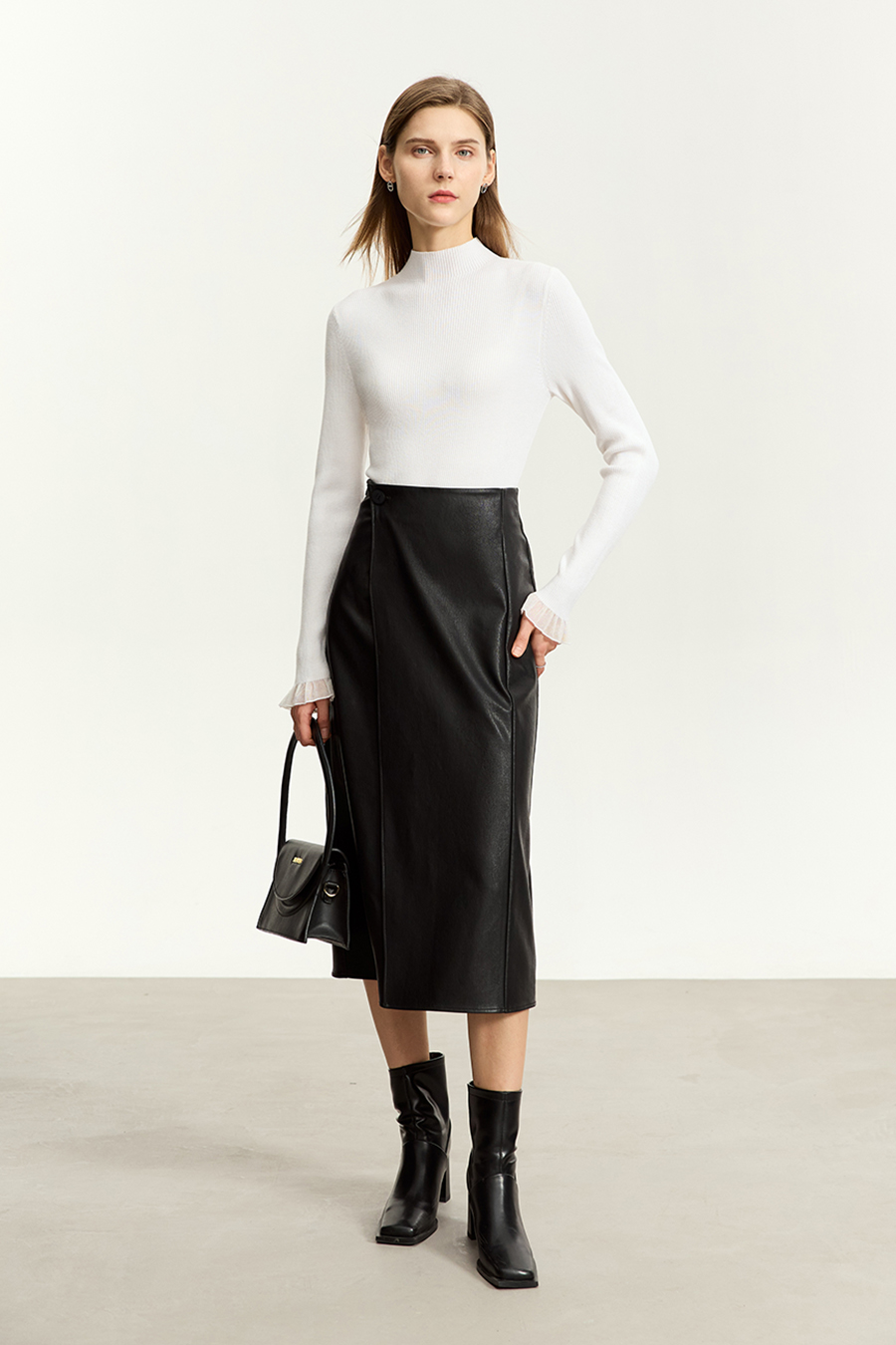 Organza Trimmed Sweater|AMII-AMII.com