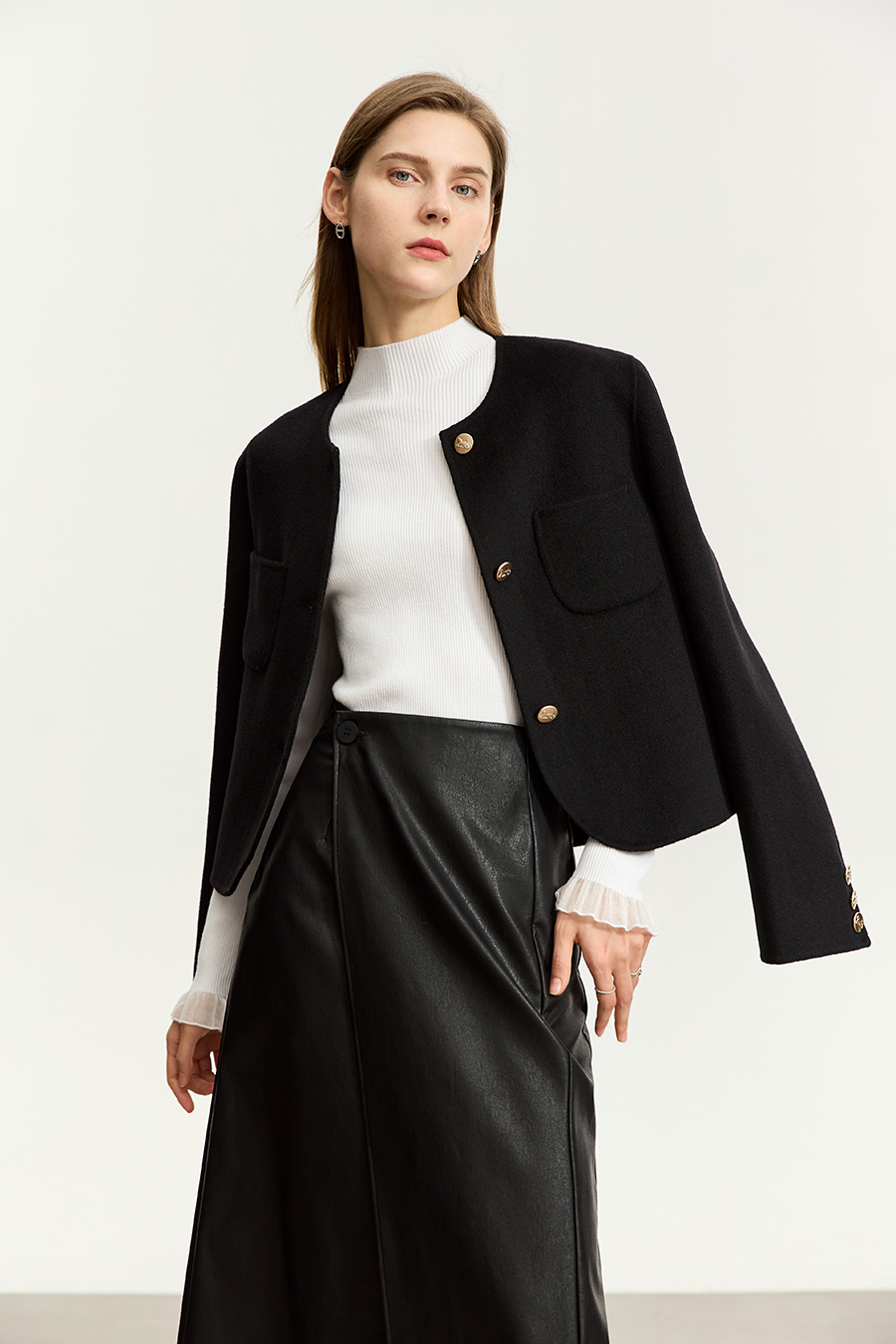 Organza Trimmed Sweater|AMII-AMII.com