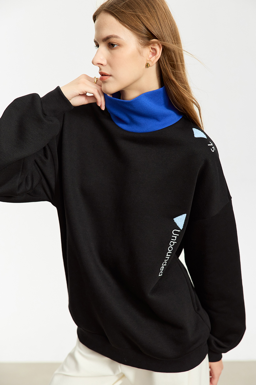 Loose Drop-shoulder Fleece Sweatshirt