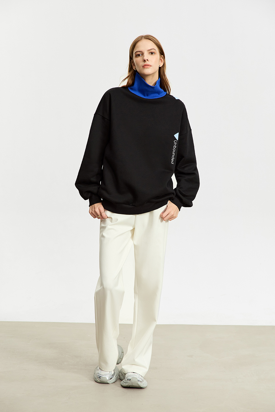 Loose Drop-shoulder Fleece Sweatshirt