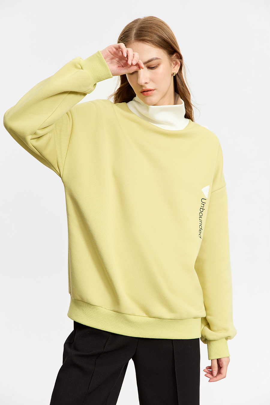 Loose Drop-shoulder Fleece Sweatshirt