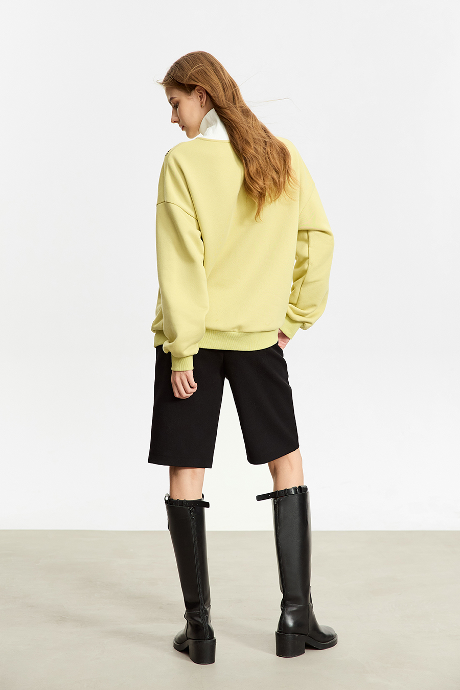 Loose Drop-shoulder Fleece Sweatshirt