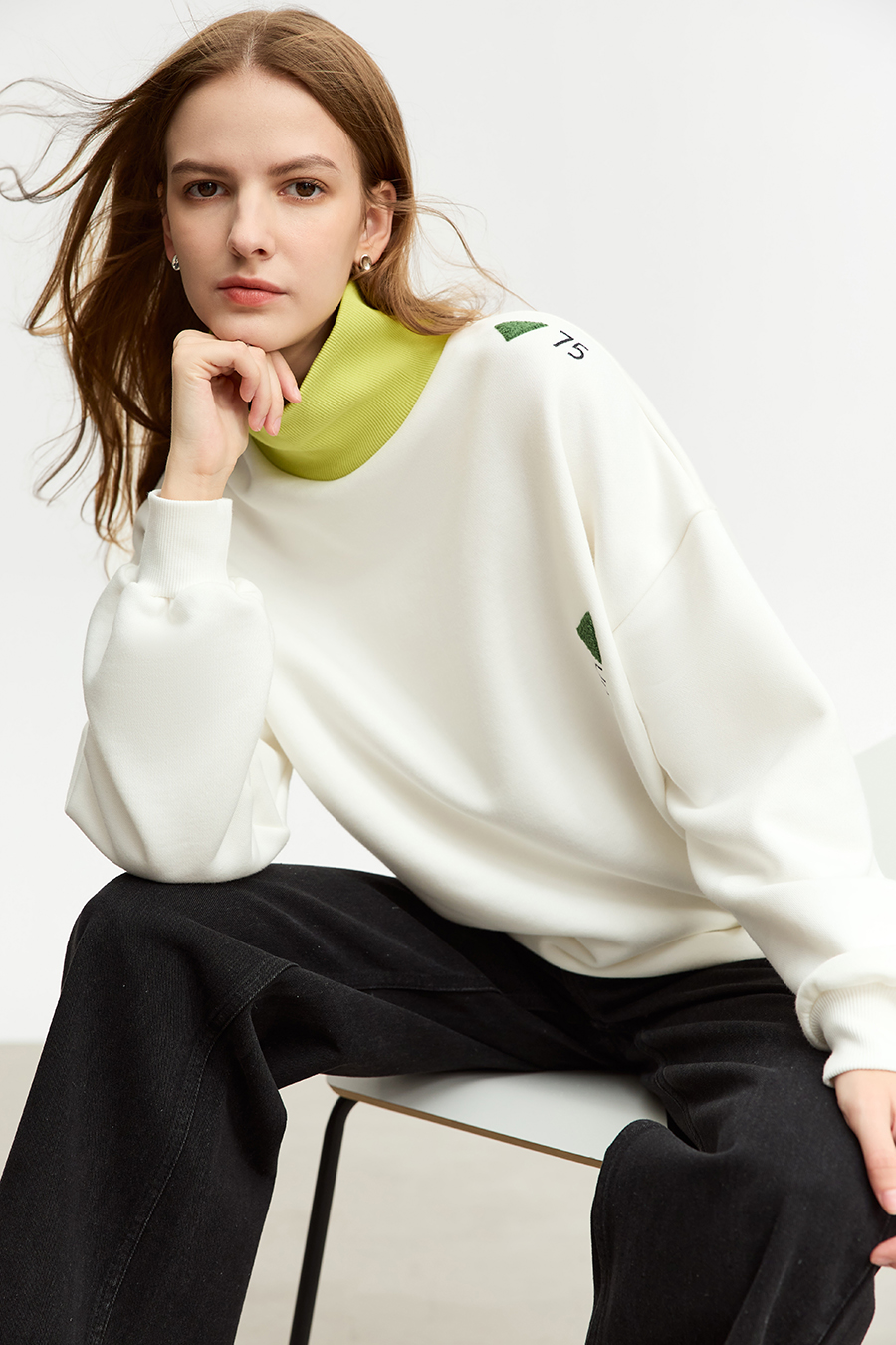 Loose Drop-shoulder Fleece Sweatshirt