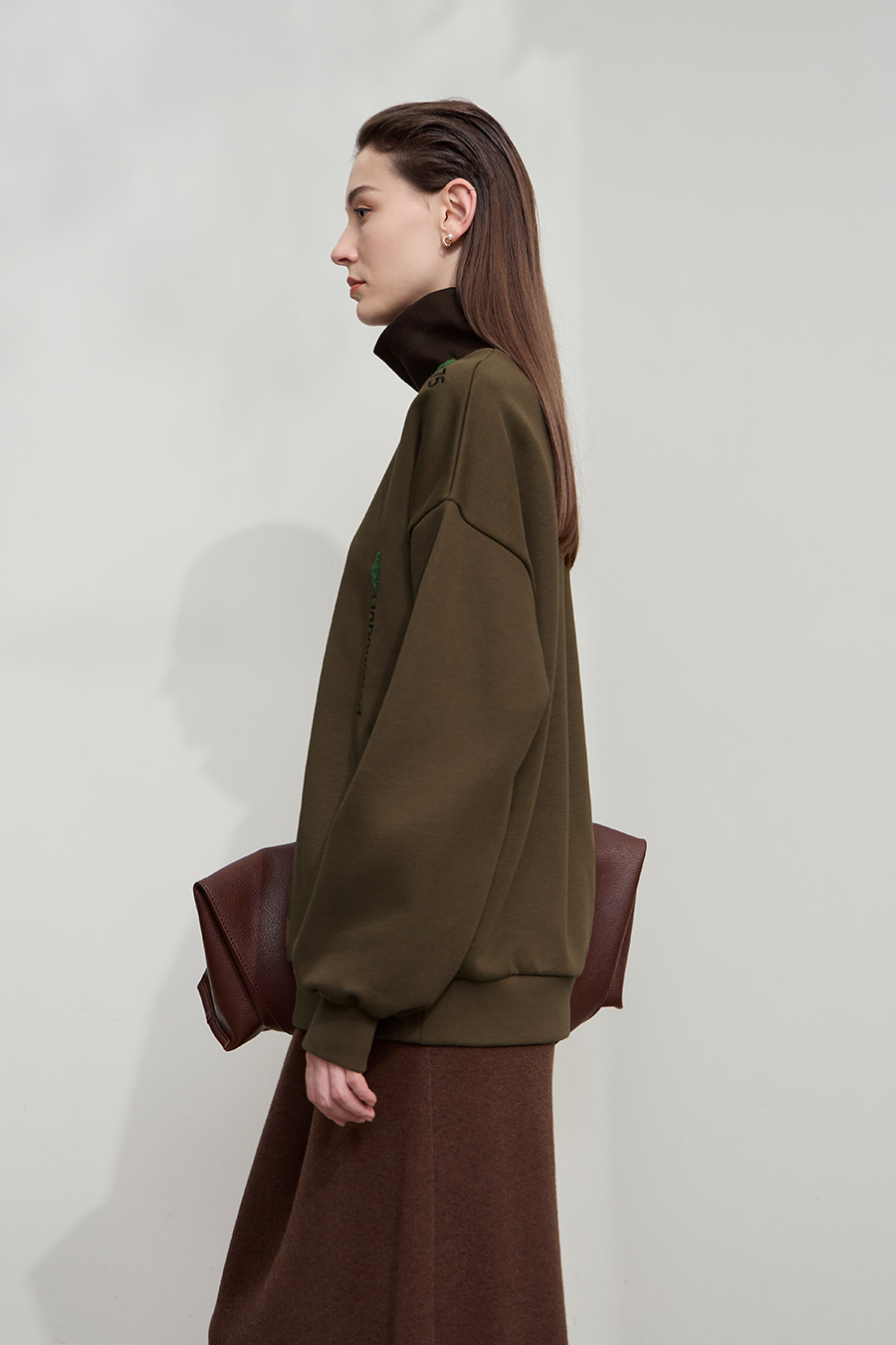 Loose Drop-shoulder Fleece Sweatshirt