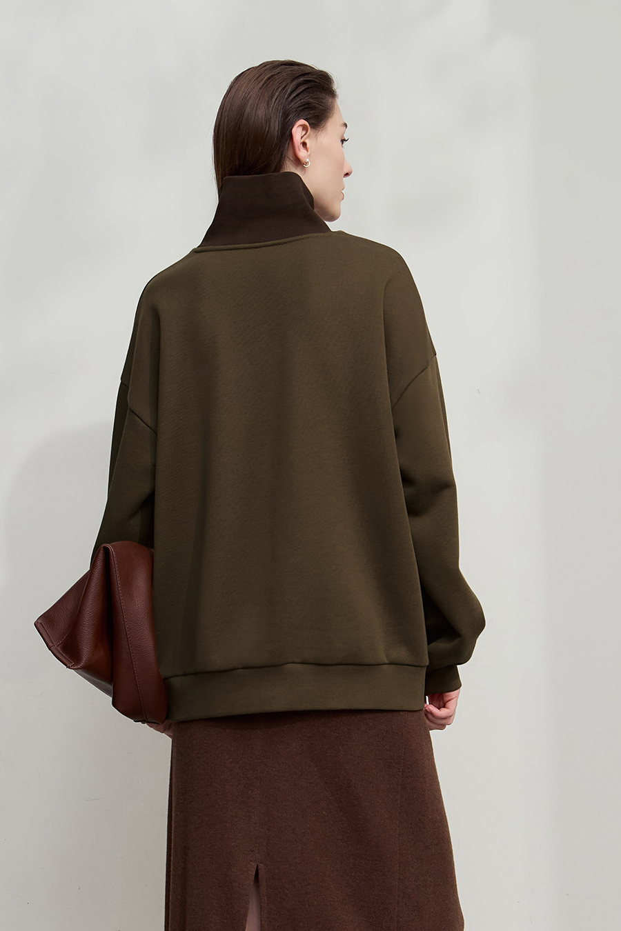 Loose Drop-shoulder Fleece Sweatshirt