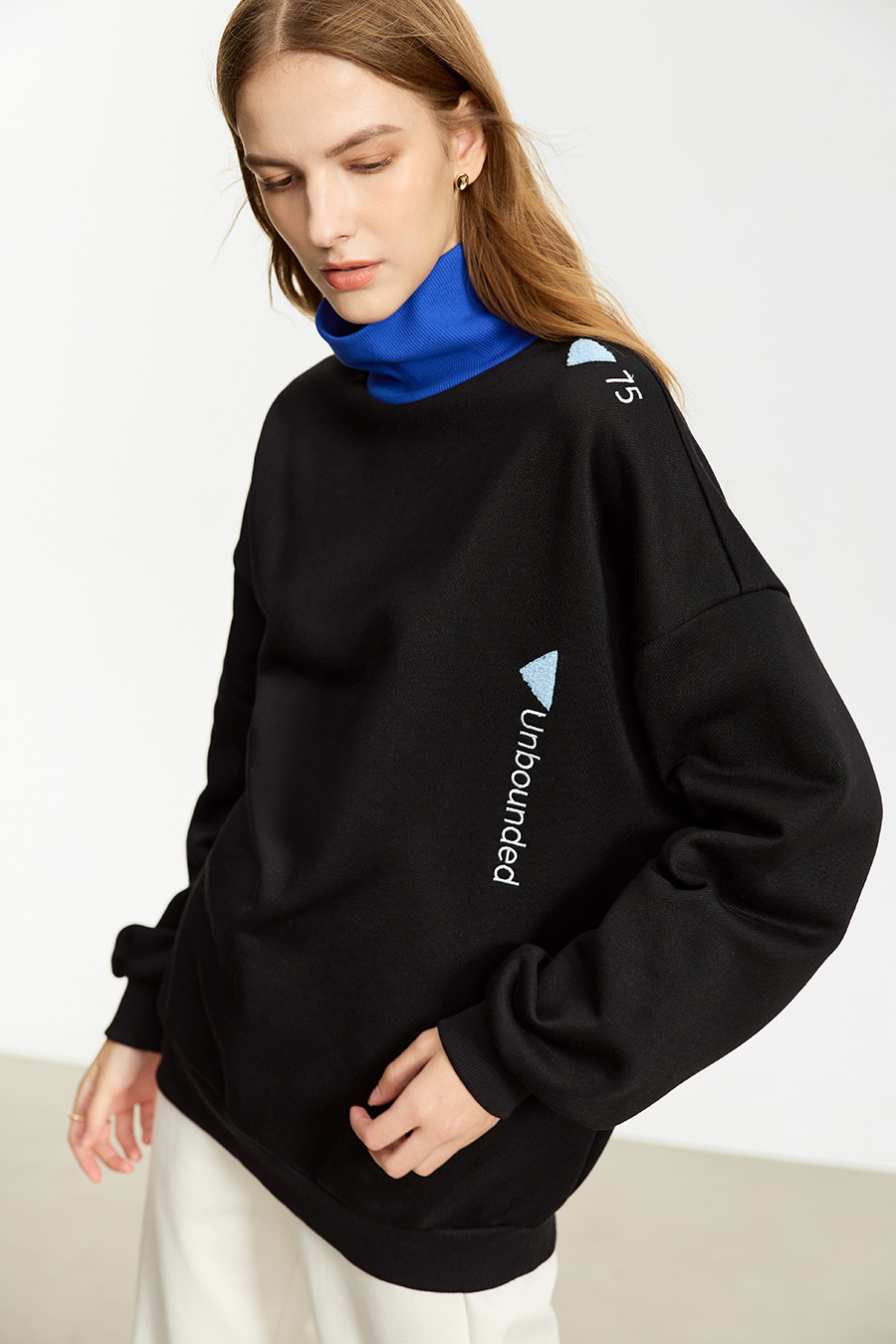 Loose Drop-shoulder Fleece Sweatshirt