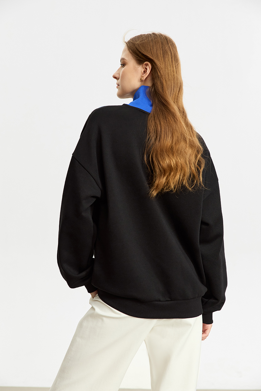 Loose Drop-shoulder Fleece Sweatshirt