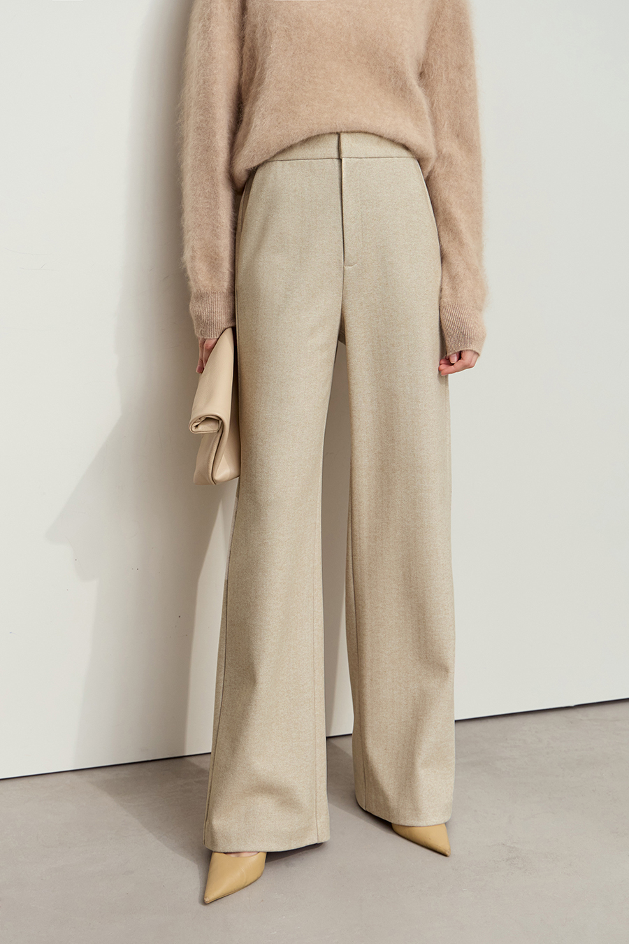 Herringbone Wide - leg Long Pants|AMII-AMII.com