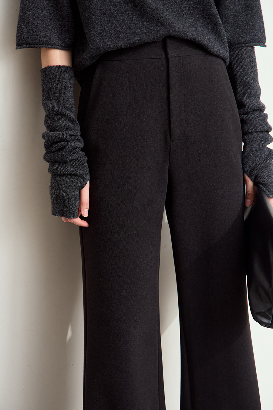 Herringbone Wide - leg Long Pants|AMII-AMII.com
