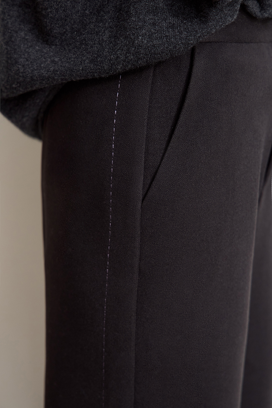 Herringbone Wide - leg Long Pants|AMII-AMII.com