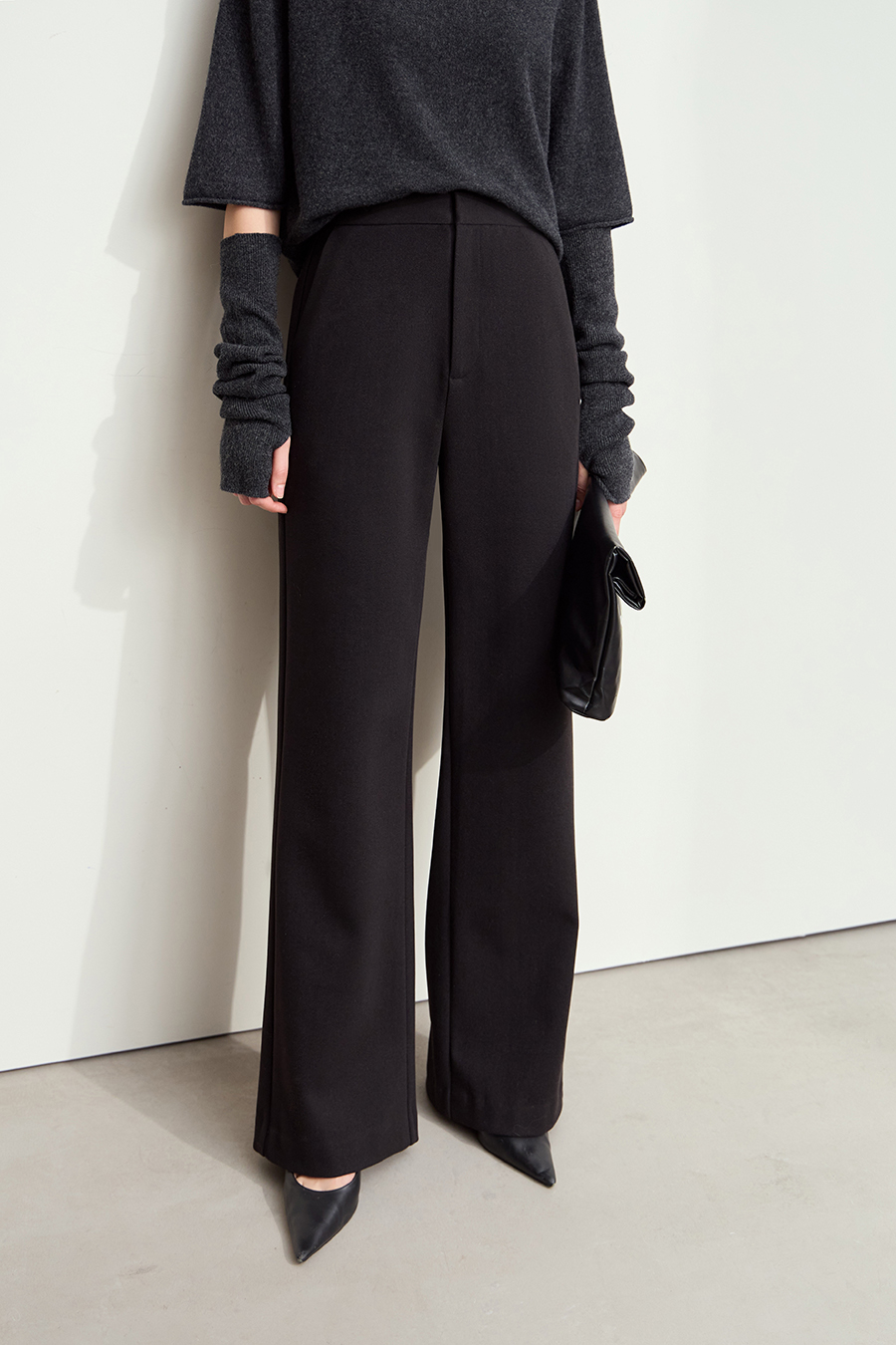 Herringbone Wide - leg Long Pants|AMII-AMII.com